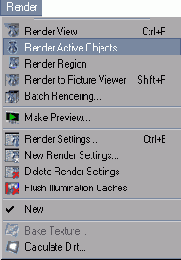        Render > Render Active Objects