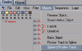        Objects > Spline to Position Track